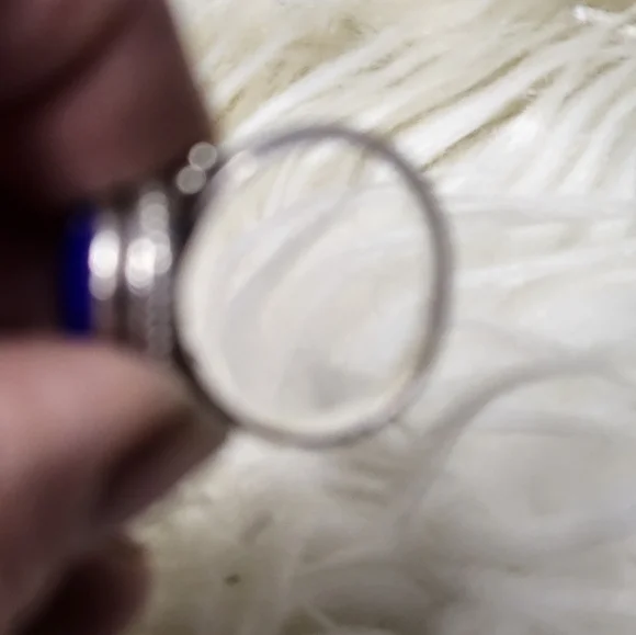 Vintage sterling and‎ lapis ring 5.5 - Picture 4 of 8